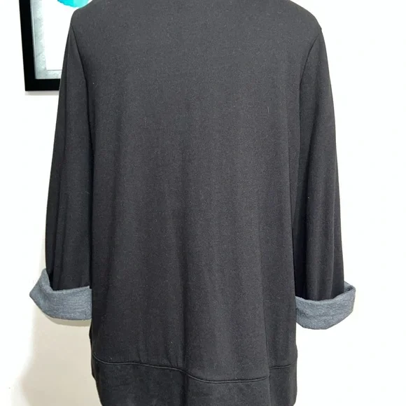 Maurice’s Jersey Women's Black Blazer with Grey Rolled Sleeves Size Large - Picture 5 of 10